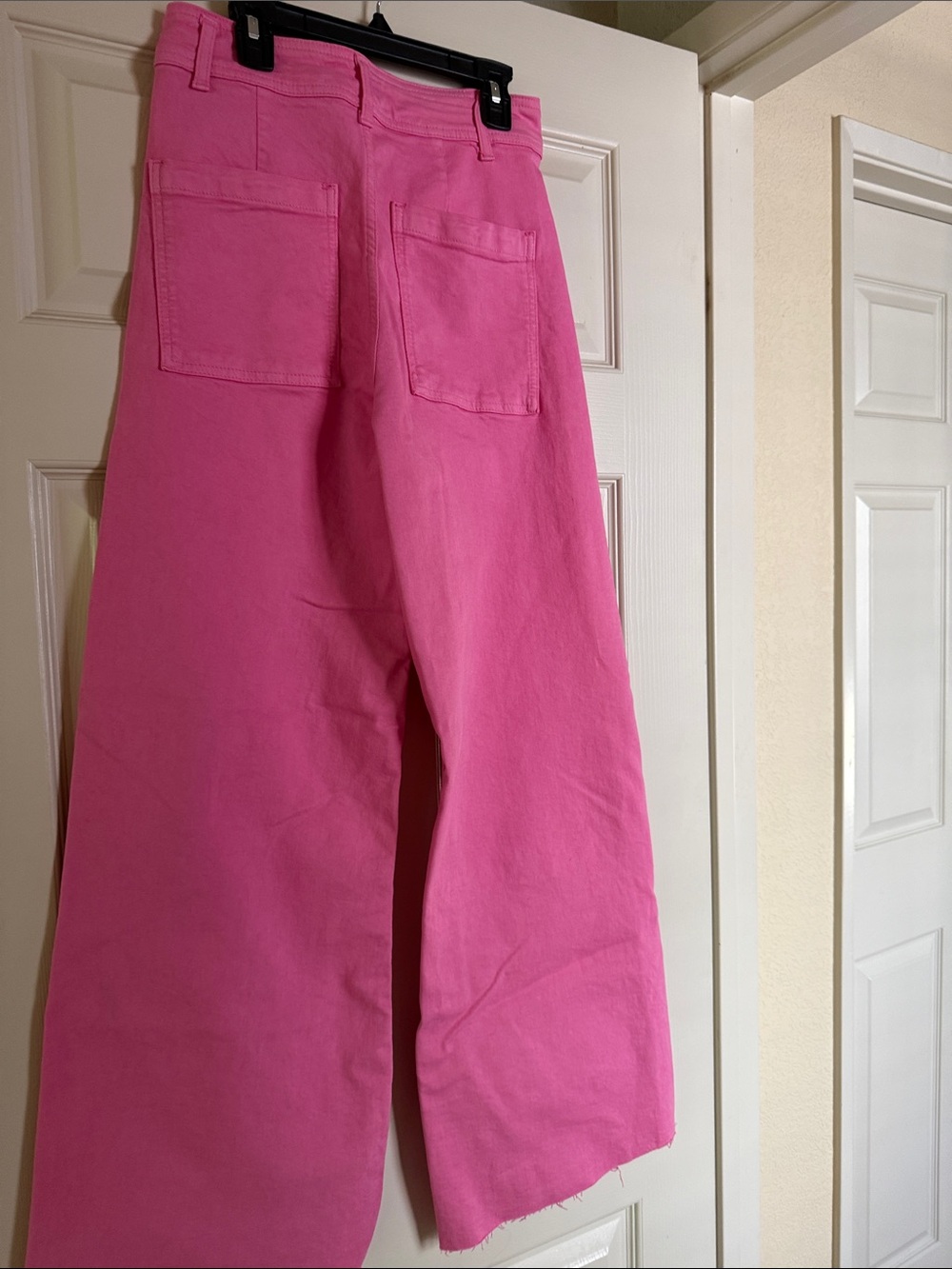 Zara High Rise Wide Leg Marine Jeans in Bright Pink - Picture 4 of 5